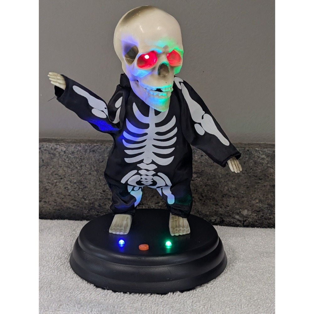 RARE GEMMY GROOVIN GHOUL DANCING SKELETON RAVER "PIT BULL HEY BABY" VIDEO